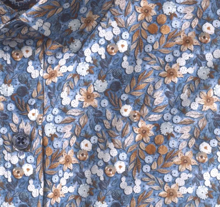 Men Printed Cotton Shirt Bluerust Floral JohnstonandMurphy Shirts Men Printed Cotton Shirt Bluerust Floral JohnstonandMurphy Shirts