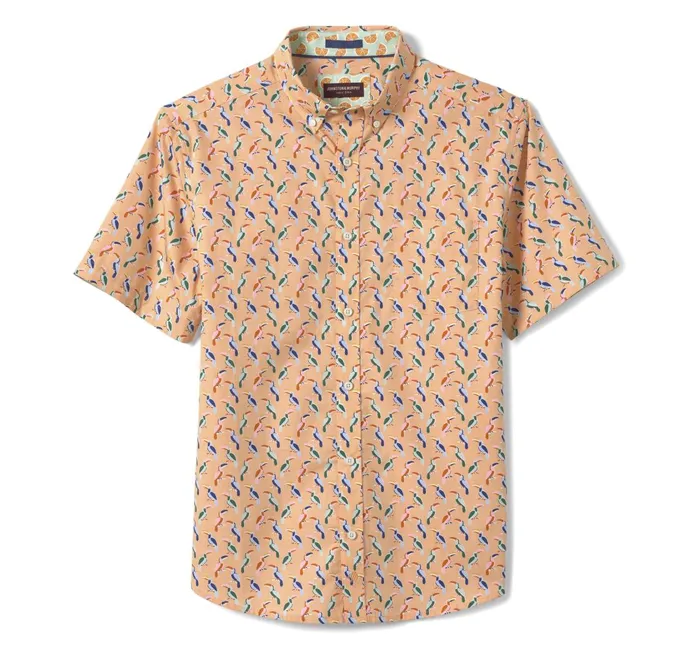 Men Printed Cotton ShortSleeve Shirt Melon Toucan JohnstonandMurphy ShortSleeve Shirts Men Printed Cotton ShortSleeve Shirt Melon Toucan JohnstonandMurphy ShortSleeve Shirts