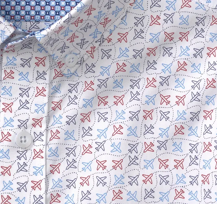 Men Printed Cotton ShortSleeve Shirt White Flying Airplane JohnstonandMurphy ShortSleeve Shirts Men Printed Cotton ShortSleeve Shirt White Flying Airplane JohnstonandMurphy ShortSleeve Shirts