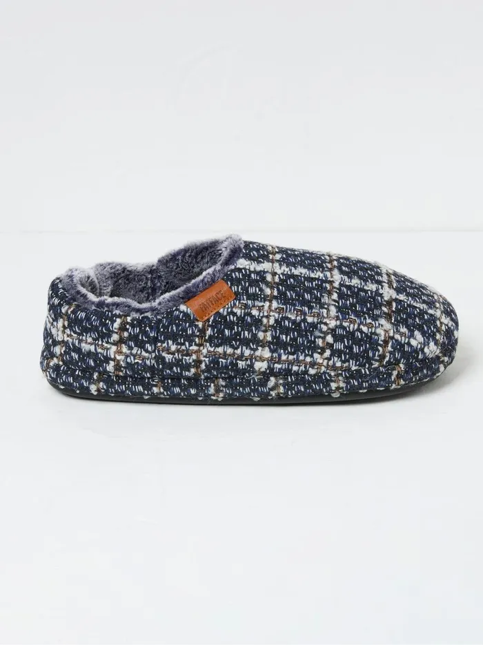 Men Pyjamas and Nightwear Fat Face Arthur Navy Blue Check Mules