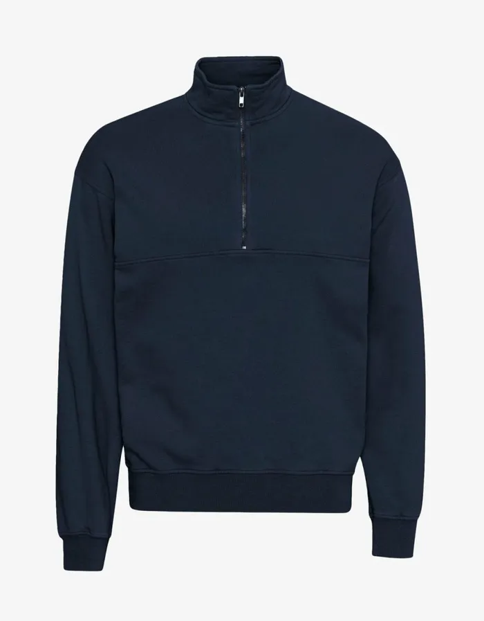 Men Quarter Zips Colorful Standard Organic Quarter Zip Navy Blue