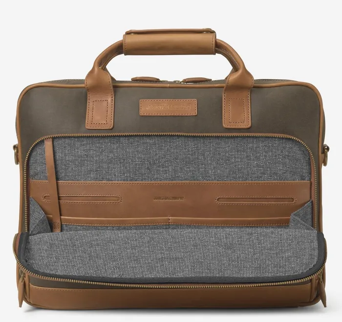 Men Rhodes Briefcase Brown Antique Cotton Tan Full Grain JohnstonandMurphy Backpacks and Briefcases Men Rhodes Briefcase Brown Antique Cotton Tan Full Grain JohnstonandMurphy Backpacks and Briefcases