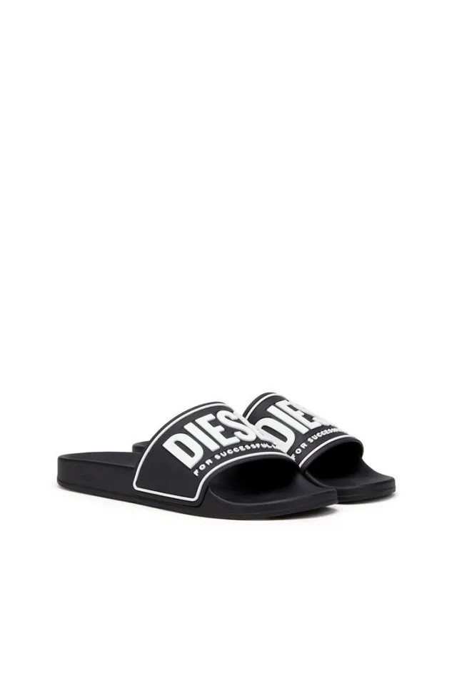Men SaMayemi Cc Black Diesel Rubber Slides Men SaMayemi Cc Black Diesel Rubber Slides