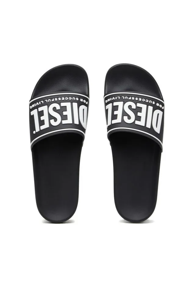 Men SaMayemi Cc Black Diesel Rubber Slides Men SaMayemi Cc Black Diesel Rubber Slides