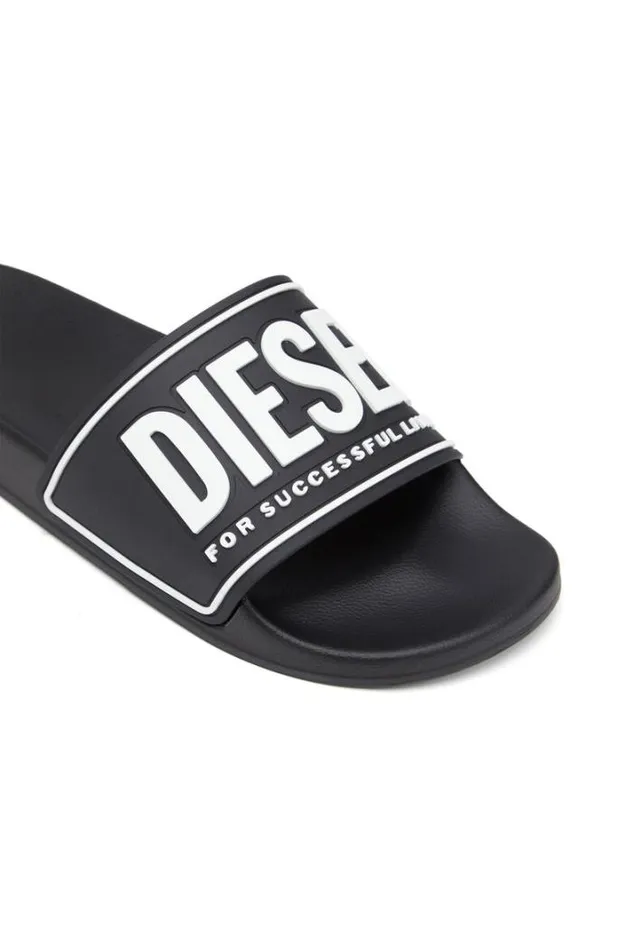 Men SaMayemi Cc Black Diesel Rubber Slides Men SaMayemi Cc Black Diesel Rubber Slides