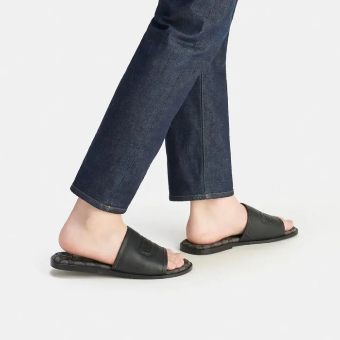 Men Sandals and Slides Coach Sandal With Signature Jacquard Black
