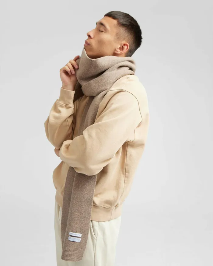 Men Scarves Colorful Standard Merino Wool Scarf Limestone Grey