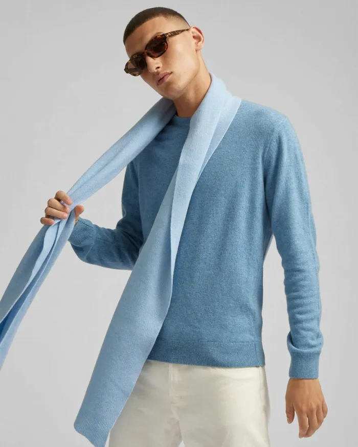 Men Scarves Colorful Standard Merino Wool Scarf Limestone Grey