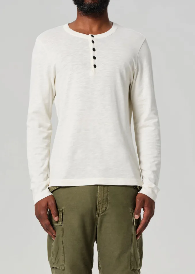 Men Shirts Citizens Of Humanity Classic Henley In Canvas