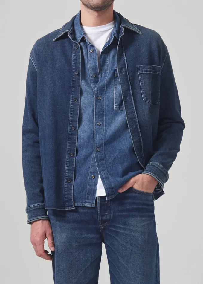 Men Shirts Citizens Of Humanity Luca Bucket Dye Shirt French Terry In Monroe