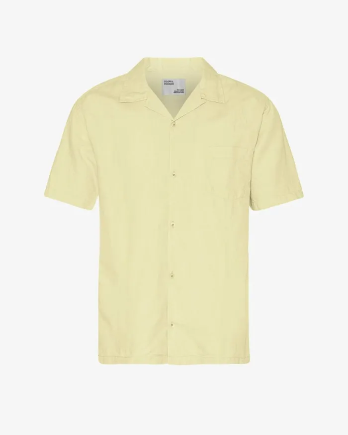 Men Shirts Colorful Standard Linen Short Sleeved Shirt Soft Yellow