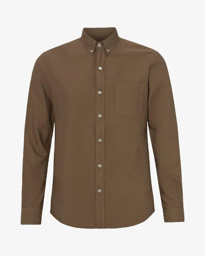 Men Shirts Colorful Standard Organic Button Down Shirt Cedar Brown