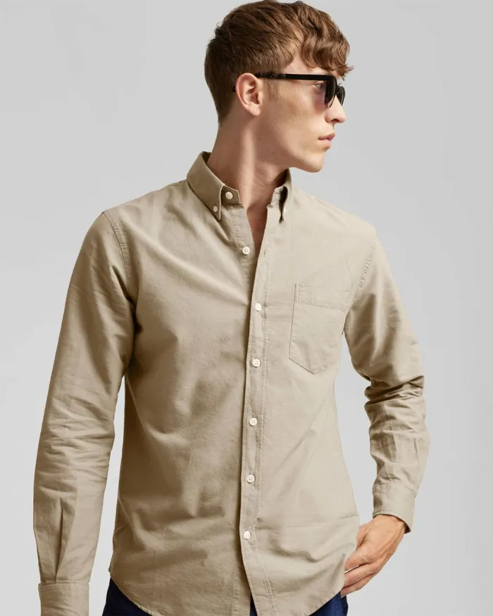Men Shirts Colorful Standard Organic Button Down Shirt Cedar Brown