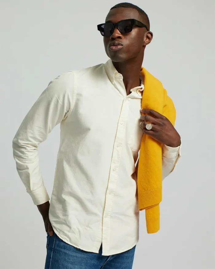 Men Shirts Colorful Standard Organic Button Down Shirt Cedar Brown