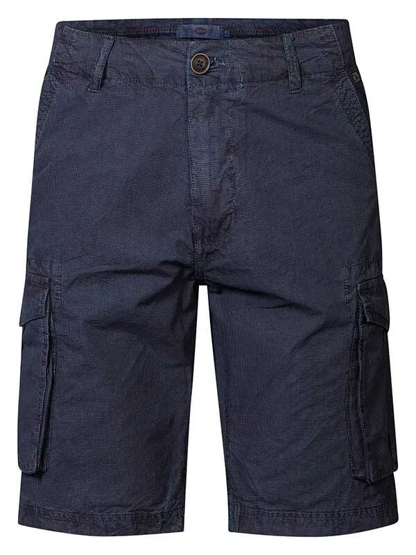 Men Shorts Petrol Industries Checked Cargo Shorts Midnight Navy