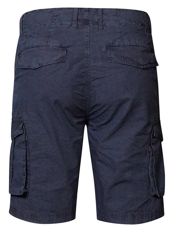 Men Shorts Petrol Industries Checked Cargo Shorts Midnight Navy