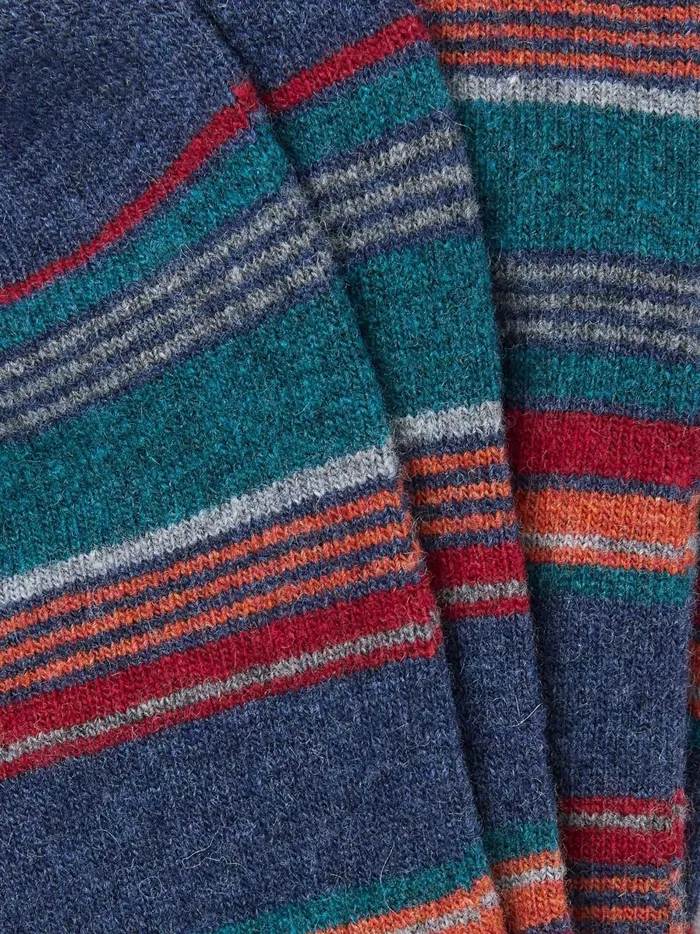Men Socks Fat Face Blue Merino Wool Blend Socks