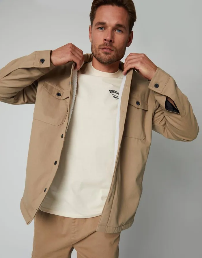 Men Stone Borg Lined Shacket Threadbare Shirts