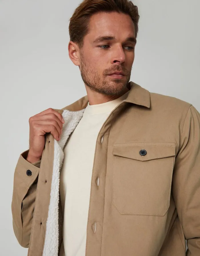 Men Stone Borg Lined Shacket Threadbare Shirts Men Stone Borg Lined Shacket Threadbare Shirts