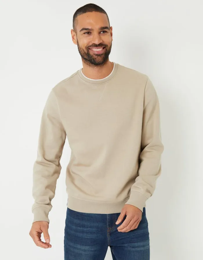 Men Stone Mock TShirt Crew Neck Sweatshirt Threadbare Sweatshirts