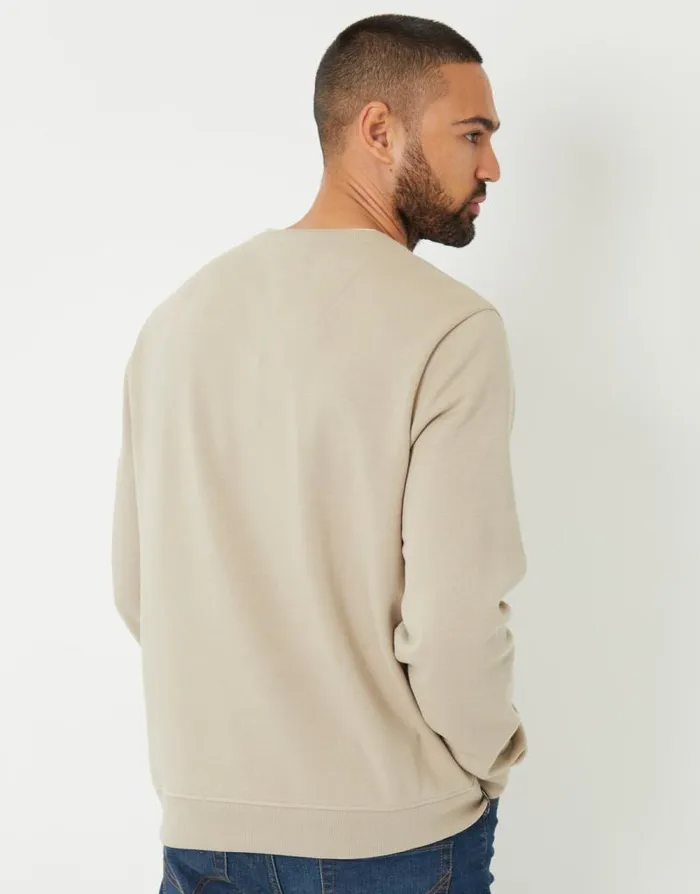 Men Stone Mock TShirt Crew Neck Sweatshirt Threadbare Sweatshirts