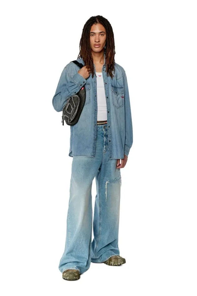 Men Straight Jeans DRise 09e25 Light Blue Diesel Straight