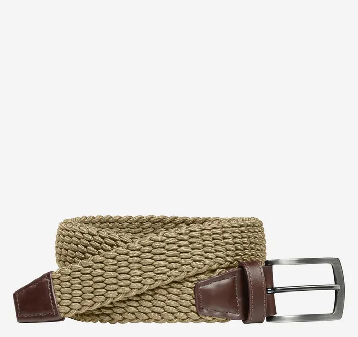 Men Stretch Knit Belt Tan JohnstonandMurphy Belts