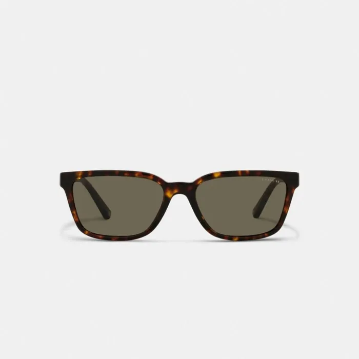 Men Sunglasses Coach Signature Workmark Square Sunglasses Dark Tortoise