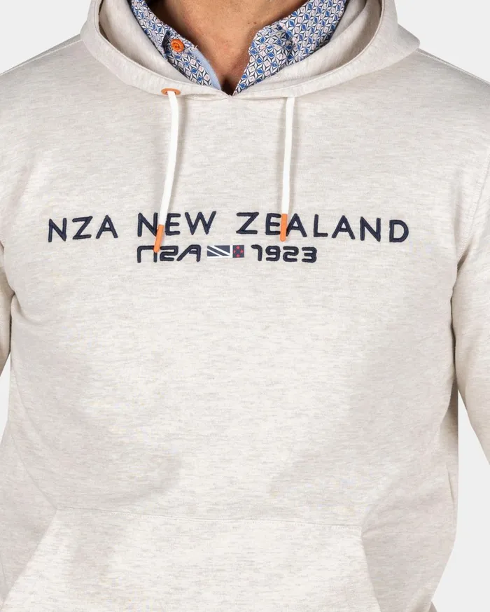 Men Sweatshirts NZA New Zealand Auckland Ecru Hoodie With Chest Text 8211 Powder Sand Men Sweatshirts NZA New Zealand Auckland Ecru Hoodie With Chest Text 8211 Powder Sand
