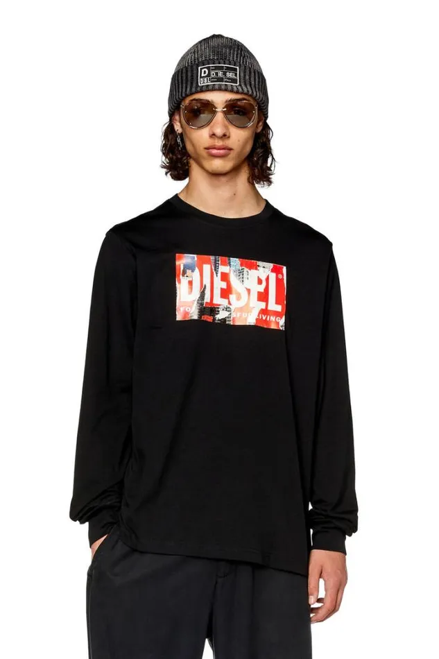 Men TJustLsL6 Black Diesel Tshirts Men TJustLsL6 Black Diesel Tshirts