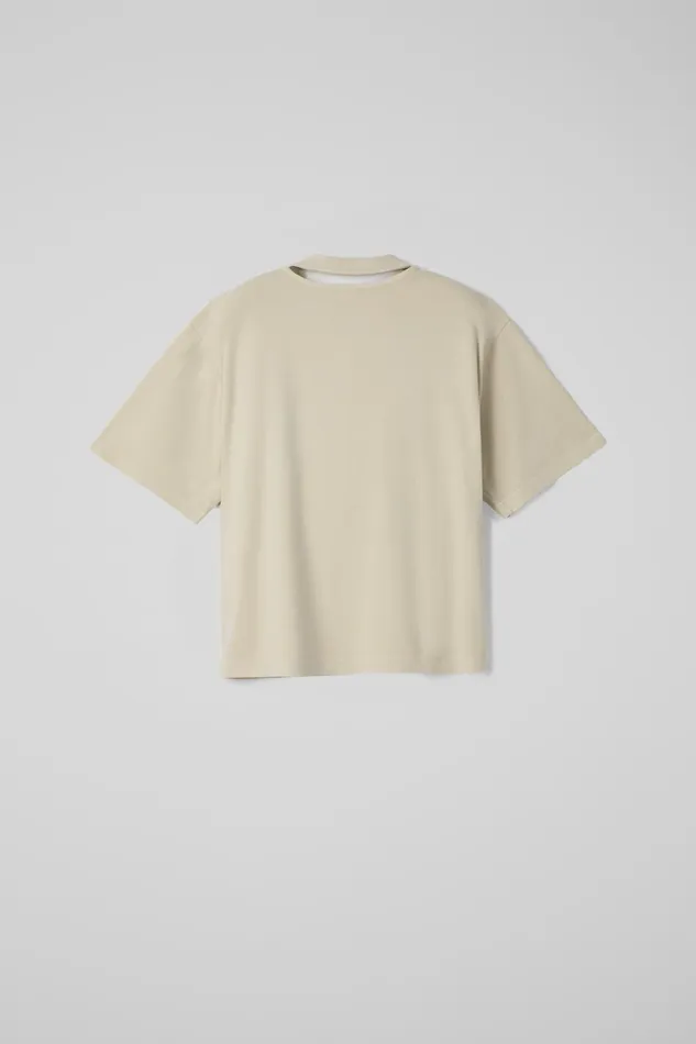 Men TShirt Beige Organic Cotton TShirt Camper Jersey Men TShirt Beige Organic Cotton TShirt Camper Jersey