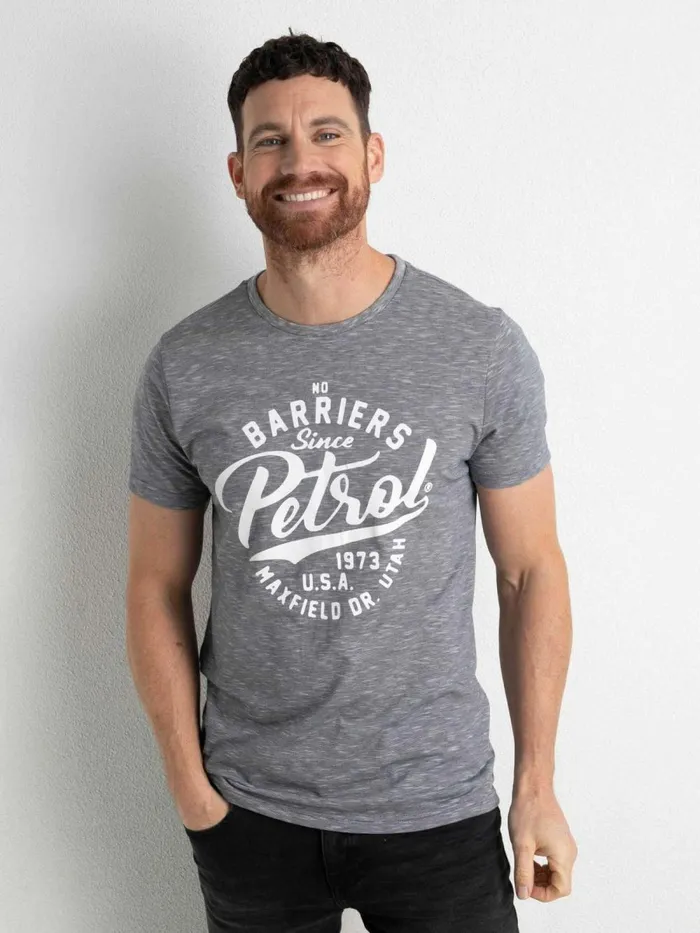 Men TShirts Petrol Industries Marl TShirt Raven Grey