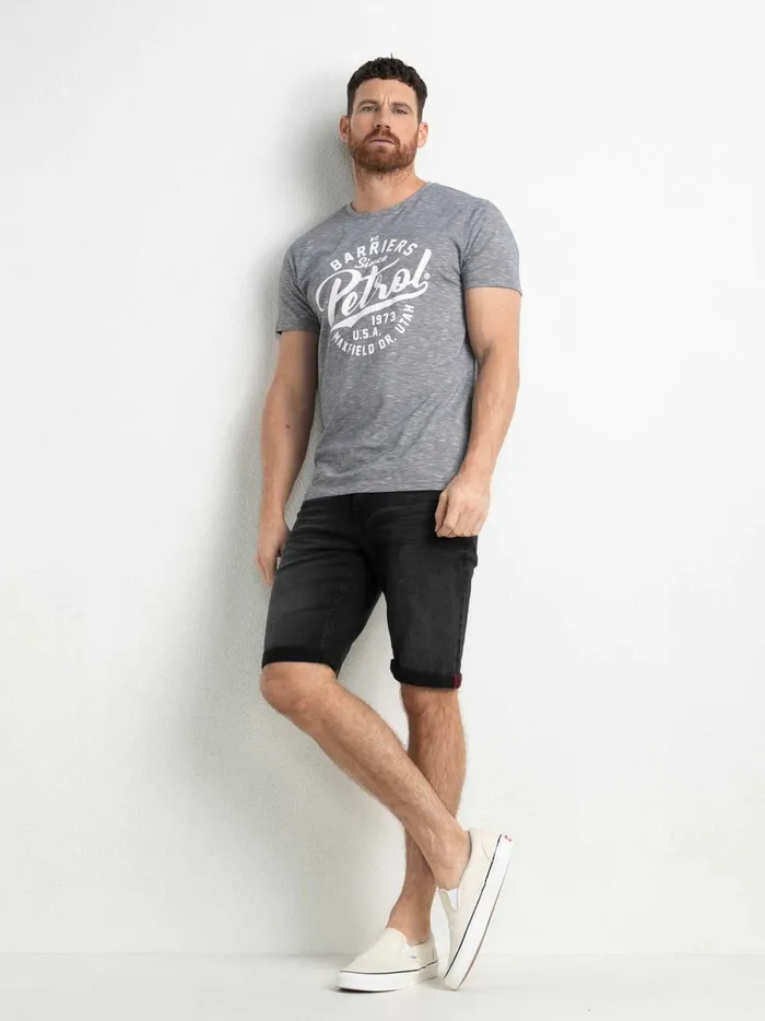 Men TShirts Petrol Industries Marl TShirt Raven Grey