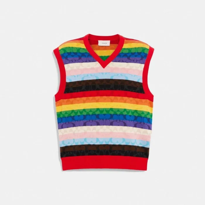 Men Tops and Bottoms Coach Rainbow Signature Vest Rainbow Multi