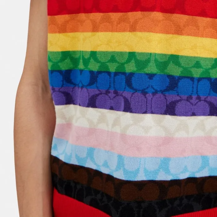 Men Tops and Bottoms Coach Rainbow Signature Vest Rainbow Multi