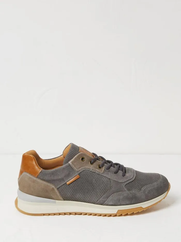 Men Trainers Fat Face Wells Grey Leather Runner Trainers