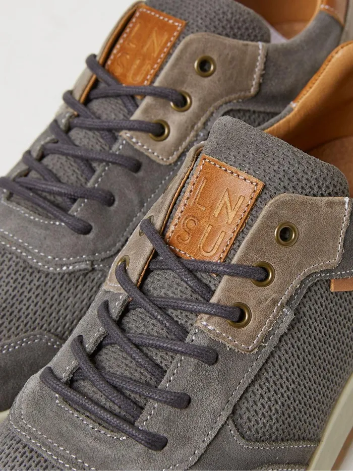 Men Trainers Fat Face Wells Grey Leather Runner Trainers
