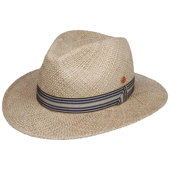 Men Traveler Hats Mayser Gedeon Bahama Straw Hat Natural Blue