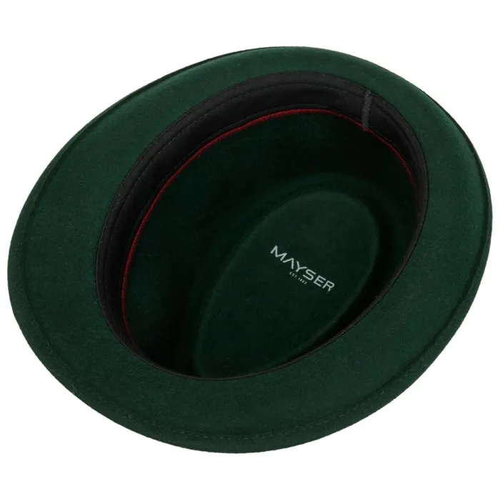 Men Trilby Hats Mayser Four Color Band Trilby Wool Hat Dark Green
