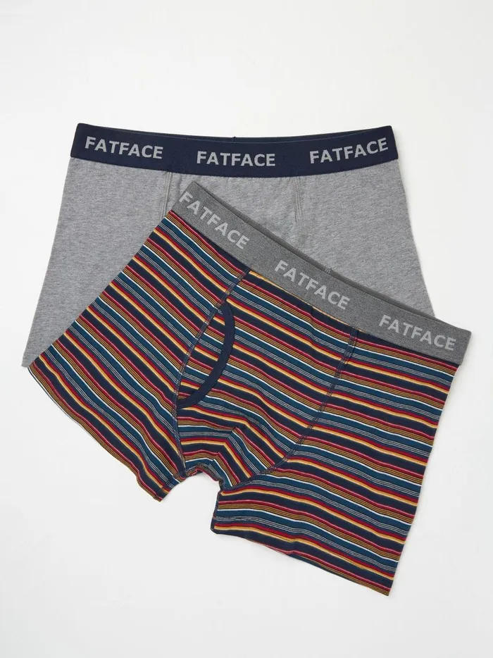 Men Underwear Fat Face Navy Whistler Stripe Boxers 2 Pack