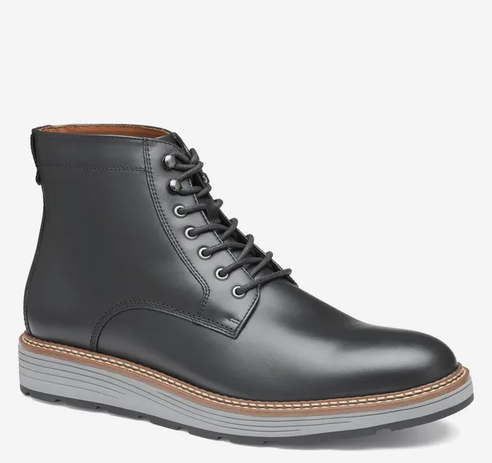 Men Upton Lug Plain Toe Boot Black Waterproof Full Grain JohnstonandMurphy LaceUps Men Upton Lug Plain Toe Boot Black Waterproof Full Grain JohnstonandMurphy LaceUps