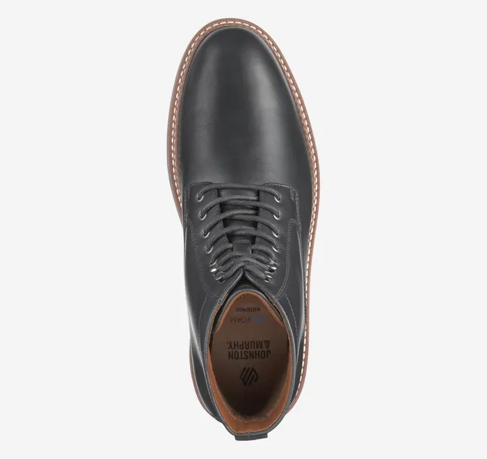 Men Upton Lug Plain Toe Boot Black Waterproof Full Grain JohnstonandMurphy LaceUps Men Upton Lug Plain Toe Boot Black Waterproof Full Grain JohnstonandMurphy LaceUps
