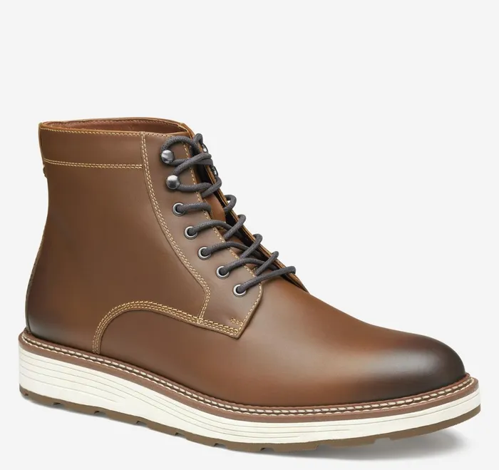 Men Upton Lug Plain Toe Boot Dark Tan Waterproof Full Grain JohnstonandMurphy LaceUps Men Upton Lug Plain Toe Boot Dark Tan Waterproof Full Grain JohnstonandMurphy LaceUps