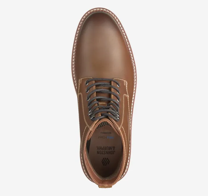 Men Upton Lug Plain Toe Boot Dark Tan Waterproof Full Grain JohnstonandMurphy LaceUps Men Upton Lug Plain Toe Boot Dark Tan Waterproof Full Grain JohnstonandMurphy LaceUps
