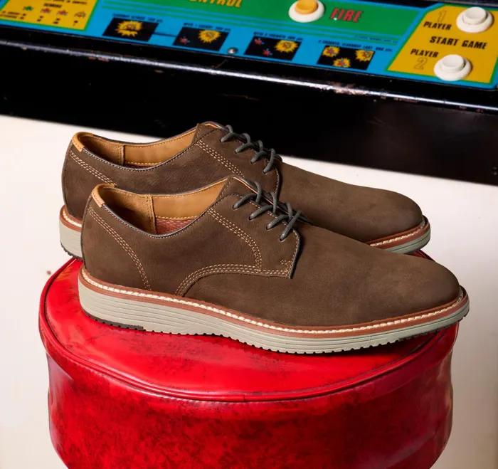 Men Upton Plain Toe Dark Brown Nubuck JohnstonandMurphy LaceUps Men Upton Plain Toe Dark Brown Nubuck JohnstonandMurphy LaceUps
