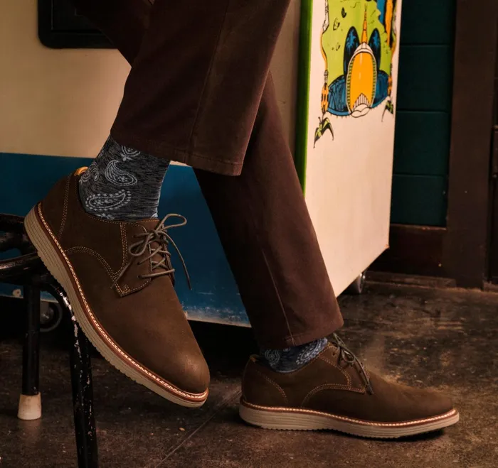 Men Upton Plain Toe Dark Brown Nubuck JohnstonandMurphy LaceUps Men Upton Plain Toe Dark Brown Nubuck JohnstonandMurphy LaceUps