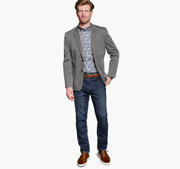 Men Washed Cotton Blazer Grey JohnstonandMurphy Blazers Men Washed Cotton Blazer Grey JohnstonandMurphy Blazers