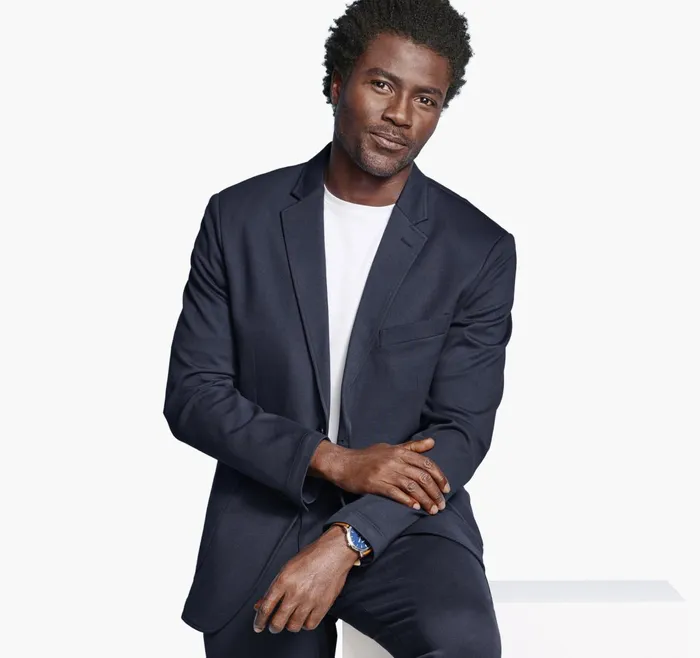Men Xc Flex Knit Blazer Navy Solid JohnstonandMurphy Blazers