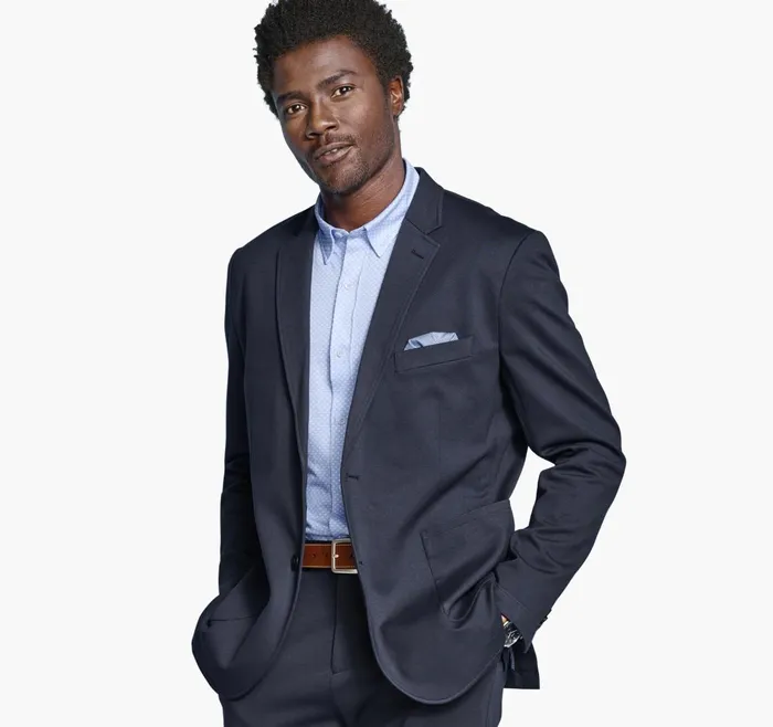 Men Xc Flex Knit Blazer Navy Solid JohnstonandMurphy Blazers Men Xc Flex Knit Blazer Navy Solid JohnstonandMurphy Blazers