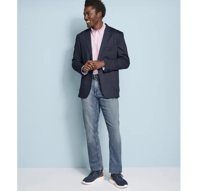 Men Xc Flex Knit Blazer Navy Solid JohnstonandMurphy Blazers Men Xc Flex Knit Blazer Navy Solid JohnstonandMurphy Blazers